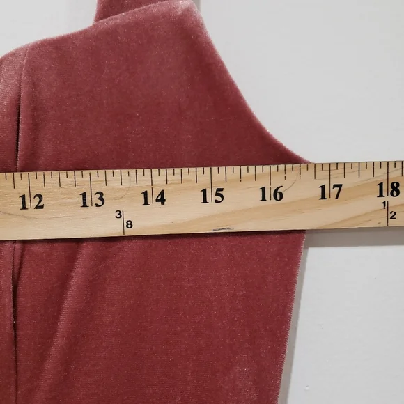 After Six Off the Shoulder Velvet Maxi Dress Gown Size 10R Tawny Rose Side Slit
